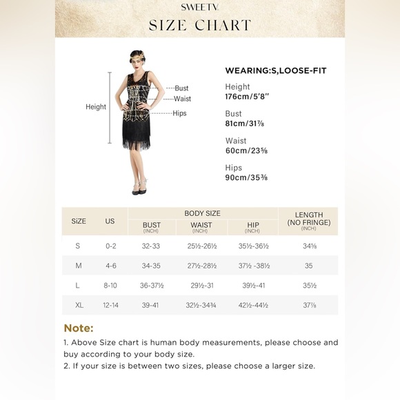 NWT SWEETV Women's Sequin Flapper Dress,1920s Size XL - Picture 12 of 13